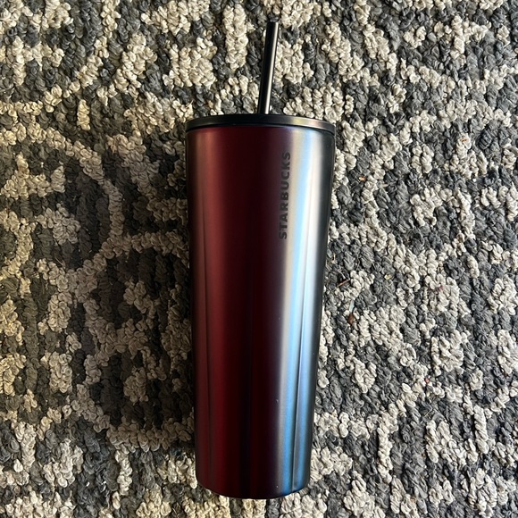 Starbucks Limited Edition 2021 Fall Matte Red and Blue Ombré Cold Cup Tumbler - Picture 4 of 6